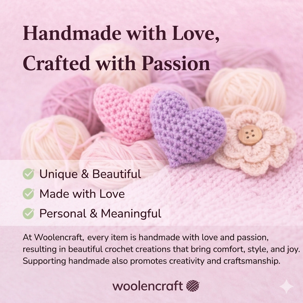 Handmade crochet woolen crafts created with love by Woolencraft.