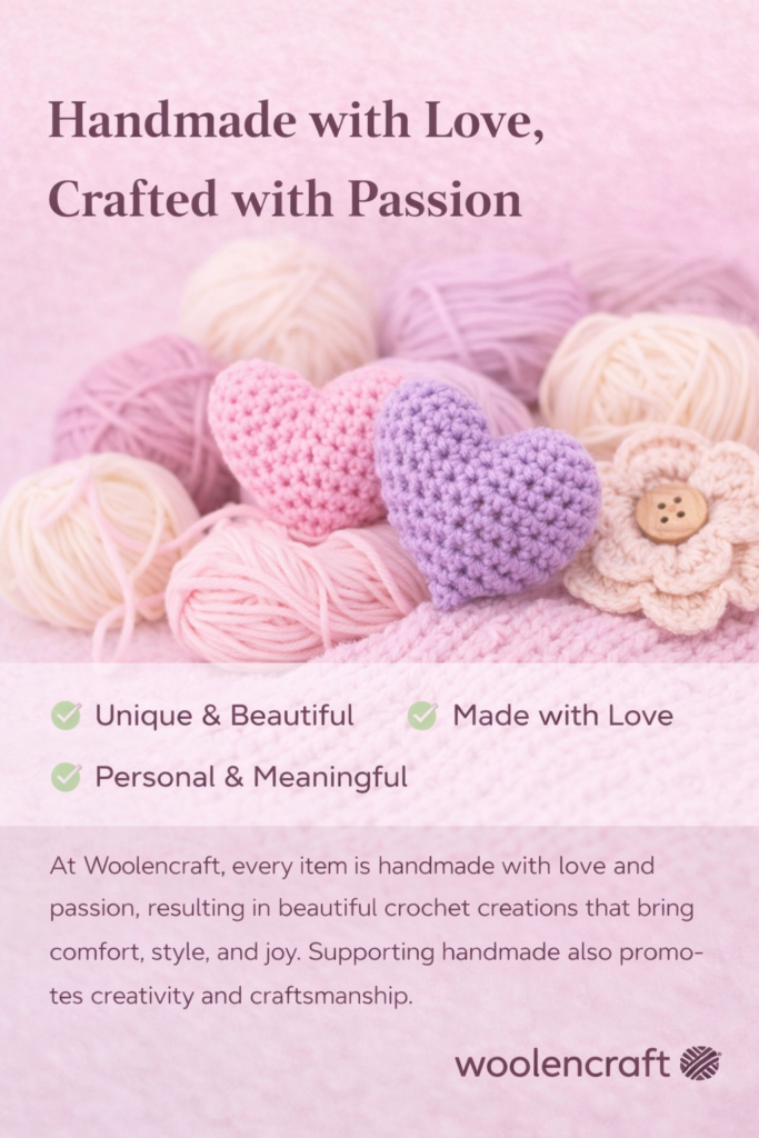 Handmade with Love, Crafted with Passion Handmade crochet woolen crafts created with love by Woolencraft.