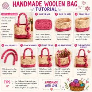 Handmade Woolen Bag Tutorials